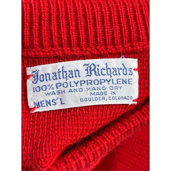 S1 Vintage Johnathan Richard’s Red Gray Sweater - Picture 3 of 4